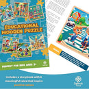 6 Educational Wooden Puzzles & Storybook, Teaches Kindness, Empathy & More – 6 in 1 Jigsaw Puzzle for Kids Ages 3-7 – Learn Real Values Through Stories – Montessori Puzzle Set 25 Pieces by TinyTreasures Baby Boutique