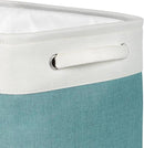 Kntiwiwo Foldable Storage Bins 15" x 10" x 9.5" Fabric Storage Basket Cube with Handles Large Linen Closet Organizer Bins for Organizing Shelf Home, Set of 3, Teal by CozyNest Decor