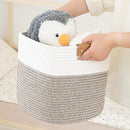 danpinera 11 Inch Storage Baskets, Woven Baskets for Organizing, 3 Pack Storage Cubes for Shelves, Closet, Nursery with Removable Leather Handles, White & Mixed Brown by TinyTreasures Baby Boutique