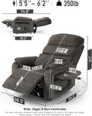 Large Power Lift Chairs Recliners for Elderly with Heated and Massage, Upgraded Dual Motor Lay Flat Recliners, 25in Extra Wide Seat, Folding Tablet, Side Pocket