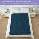 Bigacogo Chunky Knit Throw Blanket for Couch, 40x60 inches, 100% Hand Knitted with Thick Jumbo Chenille Yarn, Cozy Soft Large Rope Knot Cable Crochet Blankets for Sofa Bed Living Room, Deep Sea Blue by CozyNest Decor