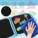 Erasable Doodle Set for Kids - Reusable Magic Drawing Book with 12 Watercolor Pens 14 Page Drawing, Road Trip Car Game Writing Painting Set for Boys and Girls (Monsters) by TinyTreasures Baby Boutique