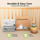 KeaBabies 2-Pack Muslin Crib Sheets for Boys, Girls - 100% Organic Cotton Fitted Baby Crib Mattress Sheet, Soft Breathable Standard Toddler Bed Cover Bedding Set, Neutral, Durable 52x28 (Nordic) by TinyTreasures Baby Boutique