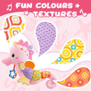 Baby Toys 0 to 12 Months, Musical Stuffed Animal Activity Soft Toys with Multi-Sensory Crinkle, Rattle and Textures,Infant Tummy Time Toys for Newborn Girls, Seahorse, Pink by TinyTreasures Baby Boutique