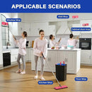 JOYMOOP Mop and Bucket with Wringer Set, Hands Free Flat Floor Mop and Bucket, with 6 Washable Microfiber Pads, Wet and Dry Use, Floor Cleaning System - Black+Red+Slate Blue by CozyNest Decor