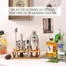 Bartender Kit Cocktail Shaker Set with Stand Bar Tool Bar Set for Drink Mixing Home Bartending Kit 11-Piece Bar Cart Accessories: Martini Shaker, Mixer Spoon, Jigger, Muddler, Strainer & Recipes Gifts by CozyNest Decor