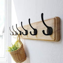 Dseap Coat Rack Wall: 24" Long, Patented, Heavy-Duty, 6-Double-Hooks Wooden Wall Mounted Coat Rack Coat Hanger Hook Rail for Winter Coats Hat Jacket Clothing, Light Brown by CozyNest Decor