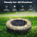 Mini Solar Ground Lights, 4 Pack Solar Lights Outdoor Waterproof, Upgraded LED Flat Landscape Lighting for Outside Pathway Garden Patio Yard Driveway, Warm White by CozyNest Decor