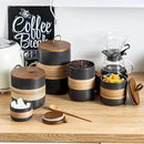 Small Ceramic Jar with Lid, Coffee Container Kitchen Food Storage Jars for Spice Sugar Tea Bag Matcha Container Airtight, Stacairtightkable Decorative Jars for Countertop, Black & 5oz by CozyNest Decor