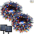 JMEXSUSS 2 Pack Solar String Light 100LED 32.8ft 8 Modes Solar Christmas Lights Waterproof for Gardens, Wedding, Party, Homes, Christmas Tree, Curtains, Outdoors (Multicolor) by GreenHaven Gardens