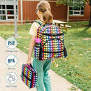 Wildkin ECO rPET 17-inch Large Backpack – Sustainable, Padded, Adjustable – Rainbow Hearts by TinyTreasures Baby Boutique