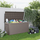 260 Gallon Resin Deck Box, Lockable Patio Outdoor Storage Box for Furniture, Garden Tools and Tools Storage, Waterproof Outside Storage Boxes - Grey by GreenHaven Gardens