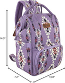 Wrangler Diaper Bag Backpack Aztec Travel Backpack Purses Western Multi-Function Baby Bags for Mom with Waterproof Insulated Pockets by TinyTreasures Baby Boutique