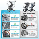 Universal Clear Stroller Rain Cover, No-Zip Waterproof Stroller Cover - Food Grade EVA & Frosted PVC, Baby Travel Weather Shield, Breathable Rain Cover for Most Single Strollers, Black by TinyTreasures Baby Boutique