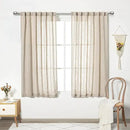 MYSKY HOME Curtains for Kitchen Windows, Sheer Curtains 63 Inch Length for Girls Bedroom Boho Linen Look Textured Fabric Soft Touch Light Filtering, 50" Wide, Light Oatmeal, Set of 2 by CozyNest Decor