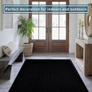 fani Heavy Duty Large Outdoor Indoor Entrance Black Doormat Waterproof Low Profile Entrance Rug Front Door Mat Patio Anti-Skid Rubber Back, 48x120 inch (Jet Black) by GreenHaven Gardens