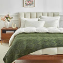 Longhui bedding Chunky Cotton Knit Throw Blanket for Couch, Sofa, Bed, or Chair, Decorative Breathable Fall Cable Knit Blanket 51 x 63 Inches, Olive Green by CozyNest Decor