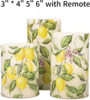 Flameless Candles Lemon Decor Battery Operated Lights with Remote Real Wax Flicker Electric Pillar Fake Candle for Home Bridal Shower Coffee Table Party Decorations Birthday Gifts for Women by GreenHaven Gardens