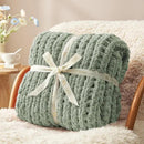 Amélie Home Chunky Knit Throw Blanket for Couch, Soft Chenille Crochet Blanket for Sofa, 50"x60", Sage Green by CozyNest Decor