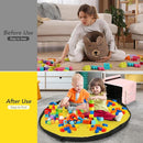 Kids Toy Box Chest Storage with Lid and Big Play Mat for Boys and Girls,Collapsible Fabric Toy Building Bricks Storage Container Organizer Bin with Rug for Playroom and Nursery Organization by TinyTreasures Baby Boutique