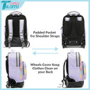 NEW TILAMI 18 inch Rolling Backpack for Kids – Waterproof, Stair-Climbing, Adjustable Handle, Variety of Colors & Patterns for School, Mood Map by TinyTreasures Baby Boutique