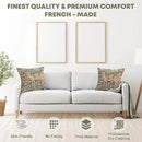 Charlotte Home Furnishings Decorative Tapestry Pillow Cover 14x14 in, Green Two Does Couch Throw Pillow Cover, French Country Square Cushion Cases for Bed Room Home Decor, Soft Cotton Jacquard Woven by CozyNest Decor