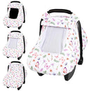 Pea Pod Car Seat Cover Baby, Infant Car Seat Canopy Covers with 2 Layers Windows of Breathable Mesh Fabric, Lightweight Polyester, Soft Minky Dot Backing (Butterfly Pattern) by TinyTreasures Baby Boutique