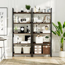 NUMENN Bookshelf, 5 Tier Bookshelves, Home Office Bookcase Shelf Storage Organizer, Free Standing Storage Shelving Unit for Bedroom, Living Room and Home Office, Dark Walnut by CozyNest Decor