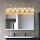 Modern Bathroom Vanity Light 6-Lights Brushed Nickel Vanity Light Crystal Wall Light Bathroom Light Fixtures by CozyNest Decor
