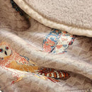 UKELER Flannel Sherpa Throws 60'' x 50'' - Cute Colorful Owl Design Soft Plush Flannel Blanket Throws for Bed/Couch/Sofa/Office/Camping by CozyNest Decor