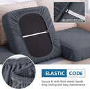 hyha Waterproof Couch Cushion Covers for Pets, Non Slip Sofa Seat Cover for Dogs Washable, Soft Thick Stretch Jacquard Fabric, Sofa Slipcovers with Elastic Bottom (1 Chaise+3 Seater, Grey) by CozyNest Decor