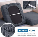 hyha Waterproof Couch Cushion Covers for Pets, Non Slip Sofa Seat Cover for Dogs Washable, Soft Thick Stretch Jacquard Fabric, Sofa Slipcovers with Elastic Bottom (1 Piece for Backrest L, Grey) by CozyNest Decor