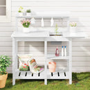 SERWALL Potting Table for Outside All Weather Use- White by GreenHaven Gardens