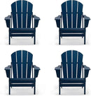 Westin Outdoors Laguna WO Home Furniture Adirondack Chair 4 PC Set Classic Outdoor Patio Folding Chair for Bon Fire Pit Lawn Backyard Beach Plastic Weather-Resistant (Navy Blue) by GreenHaven Gardens