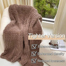 Maetoow Tighter Version Chenille Chunky Knit Blanket Throw （50×60 Inch）, Handmade Warm & Cozy Blanket Couch, Bed, Home Decor, Soft Fleece Banket, Boho Thick Blankets and Giant Yarn Throws，Brown by CozyNest Decor