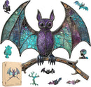 Wooden Puzzles for Adult -Bat Shaped Puzzls,300 Pieces,Unique Design Irregularly Shaped Wooden Jigsaw Puzzles for Adults and Kids,Family Game Puzzle Gifts, Halloween Jigsaw Puzzle,13.2 * 12.5Inch by TinyTreasures Baby Boutique