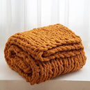 WESHIONGOO Chunky Knit Blanket Throw 50"×60" Knitted Throw Blankets for Couch Bed Fall Throw Blanket Fluffy Soft Blanket with Jumbo Chenille Yarn Thick 100% Handmade (Burnt Orange) by CozyNest Decor