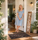 Yimobra Welcome Mat Outdoor Indoor, All-Season Waterproof Front Door Mat Outside Entrance, All-Weather Heavy Duty Non-Slip Doormat, Low Profile Porch Patio Entrance Mats, 36x24, Brown by CozyNest Decor