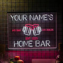 Personalized My bar my rule Signs with Your Name for home wall light up with personalized pub name, man cave accessories, beer themed neon customizable lighted sign by CozyNest Decor