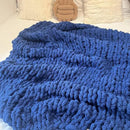 Chunky Knit Blanket Throw 40"x40", Chenille Throw Blankets, Handmade Warm & Cozy Blanket Couch Bed Home Decor, Soft Breathable Fleece Banket, Christmas for Couch Bed Sofa Best Gift (Navy Blue) by CozyNest Decor