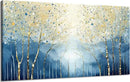 amatop Large Abstract Wall Art for Living Room Modern Tree of Life Canvas Art Print Nature-Inspired Navy Blue Wall Decor Landcape Artwork Birch Forest Picture Bedroom Office Dining Entryway 48x24 Inch by CozyNest Decor