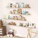 Floating Shelves for Wall, Picture Ledge Shelf 36 Inch Solid Wood Set of 2, Rustic Wall Shelves with Lip, Kids Bookshelf, Photo & Picture Live Edge Floating Shelves for Bedroom, Living Room, Kitchen by CozyNest Decor