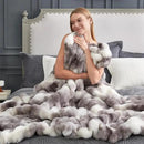 Cozy Bliss Faux Fur Throw Blanket for Couch, Fuzzy Soft Plush Thick Bubble Blanket for Sofa Bedroom Living Room, 60 * 80 Inches Tie-dye Taupe by CozyNest Decor