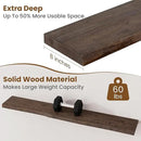 Floating Shelves for Wall Decor, Rustic Solid Elm Wood Live Edge Floating Shelves Wall Mounted, Wall Shelves with Invisible Bracket for Living Room Bathroom Bedroom Kitchen, 48 Inch, Walnut by CozyNest Decor