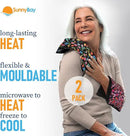SunnyBay Small Microwave Heating Pad, Microwavable Versatile Cold/Heated Neck and Shoulder Wrap for Back Pain and More, Moist Heat Cotton-Fleece Pad, 6x11 Inches, Meadow & Melody Flowers, Pack of 2 by CozyNest Decor