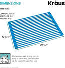 KRAUS Multipurpose Over-Sink Roll-Up Dish Drying Rack, Colander and Trivet in Aqua, KRM-10AQ by CozyNest Decor
