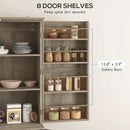 HOMCOM 72" Farmhouse Kitchen Pantry Cabinet, Freestanding Tall Storage Cabinet with 4 Barn Doors, 4 Adjustable Shelves and 8 Door Shelves, Gray Wash by CozyNest Decor
