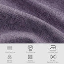 Macochico 52”Wx96”L 100% Blackout Curtains for Bedroom Living Room Nursery Violet Pinch Pleated Linen Curtains Farmhouse Burlap Drapes Thermal Window Panels with Hooks and Tieback 1 Panel by CozyNest Decor