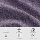 Macochico 100% Blackout Violet Linen Curtains 84 Inches Long Pinch Pleated Burlap Curtains for Bedroom Living Room Farmhouse Nursery Thermal Window Panels with Tieback 72”Wx84”L 1 Panel by CozyNest Decor