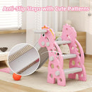 67i Toddler Slide for Indoor & Outdoor Play with Basketball Hoop, Anti-Slip Steps, 46.8in Baby Climber (Pink) by TinyTreasures Baby Boutique